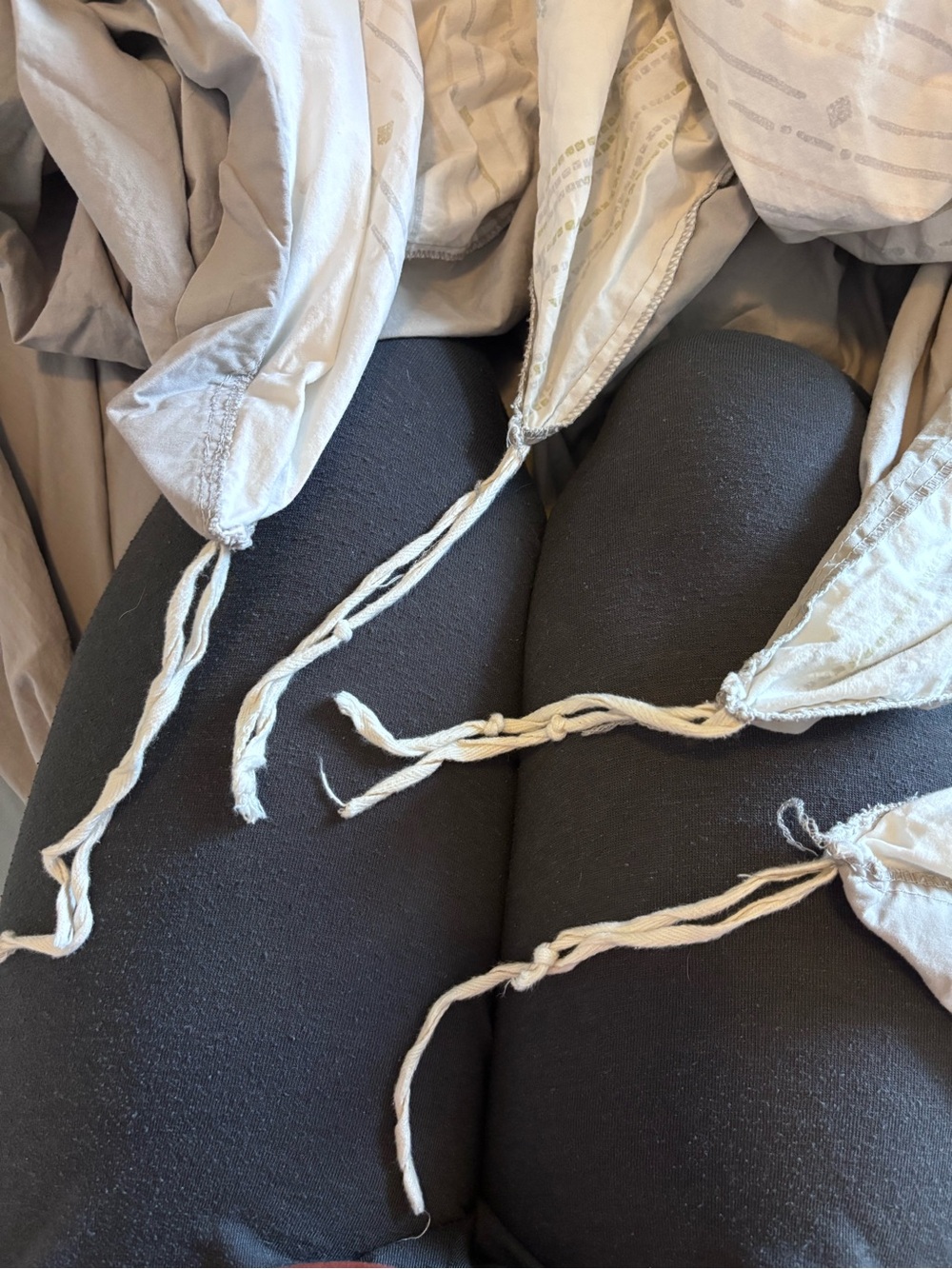 Ink+Ivy Nea Neutral Stripe Fringe King Duvet Cover & shams boho shabby chic - Picture 10 of 10
